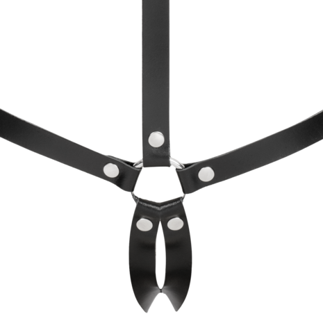 Rimba Bondage Play - Lederen Body Harnas - Zwart