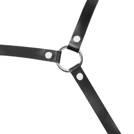 Rimba Bondage Play - Lederen Body Harnas - Zwart