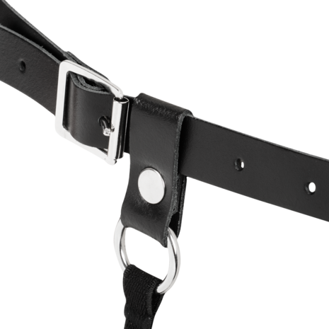 Rimba Bondage Play - Lederen Body Harnas - Zwart