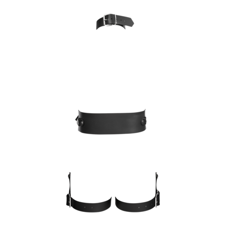 Rimba - Lederen Full Body Bondage Harnas - Zwart