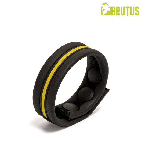 Brutus - Neopreen Cockstrap - Verstelbaar met drukknopen - Zwart/Geel