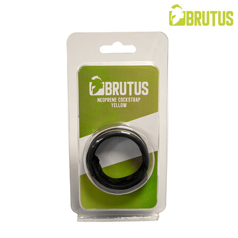 Brutus - Neopreen Cockstrap - Verstelbaar met drukknopen - Zwart/Geel