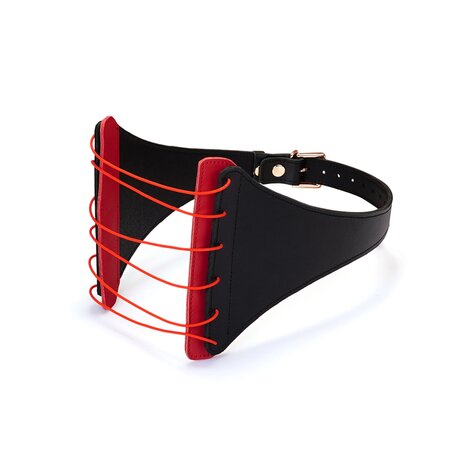Liebe Seele - Punishment Harnas met Elastieken Snaren - Zwart/Rood