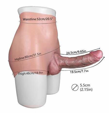 Kiotos - Siliconen Bodysuit - Mannelijk Onderlichaam met Penis