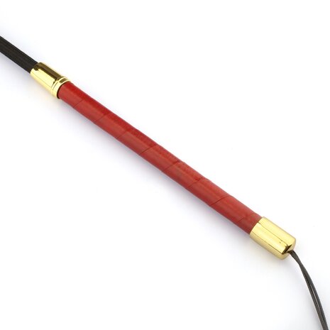 Liebe Seele - Gemstone Crop - Lederen Paardrijzweep met Ingelegde Strass Steentjes - Rood