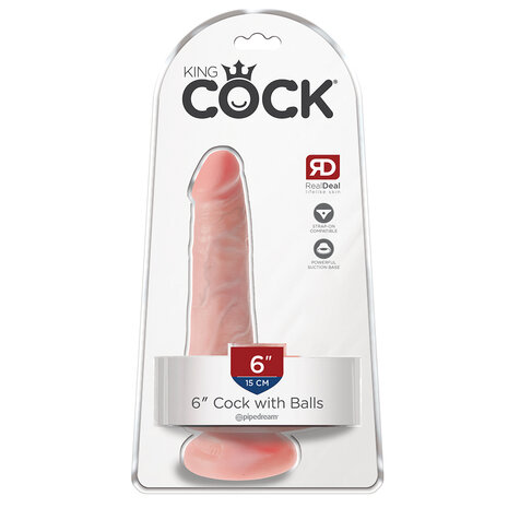Pipedream - King Cock - Dildo met Balzak - 15 cm - Lichte Huidskleur