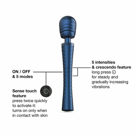 ManWan - Man.Wand Edgy - Wand Vibrator voor Haar & Hem - Stellar Blue