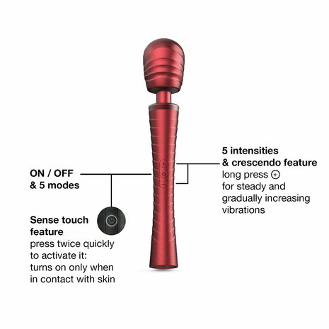 ManWan - Man.Wand Edgy - Wand Vibrator voor Haar & Hem - Red Velvet