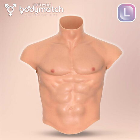 Bodymatch - Boomax - Hyperrealistisch Siliconen Mannelijk Bovenlichaam - Lichte Huidskleur - Maat L