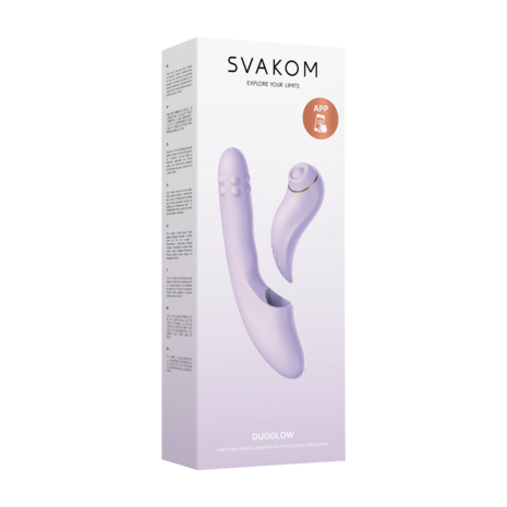 Svakom - DuoGlow - Stotende en Roterende Kralen Vibrator met Pulserende`Stimulator - Lila