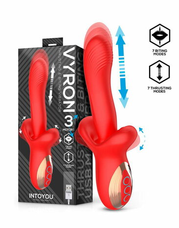IY Vyron - Stotende & Knabbelende Vibrator - Rood