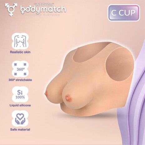 Bodymatch - Bowie - Realistische siliconen borstprothese - Lichte Huidskleur - Cup C