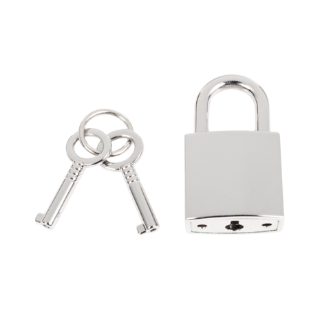 Rimba - Lederen Wurghalsband met Hangslot - Zwart & Zilver