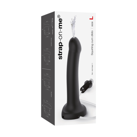 Strap-on-Me - Squirting Cum Dildo - Realistiche Spuitende Dildo - Zwart - Maat L