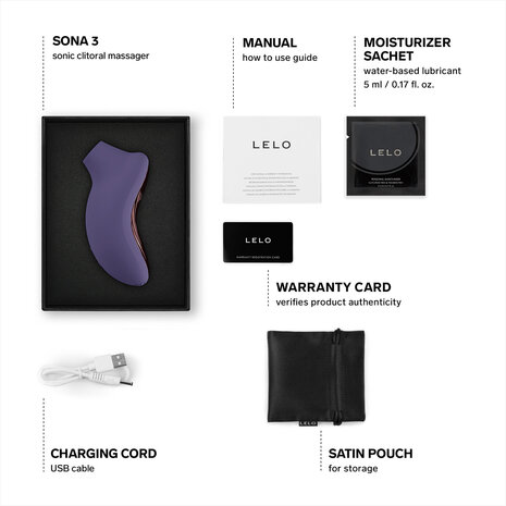 Lelo - Sona 3 - Luchtdruk Vibrator - Paars