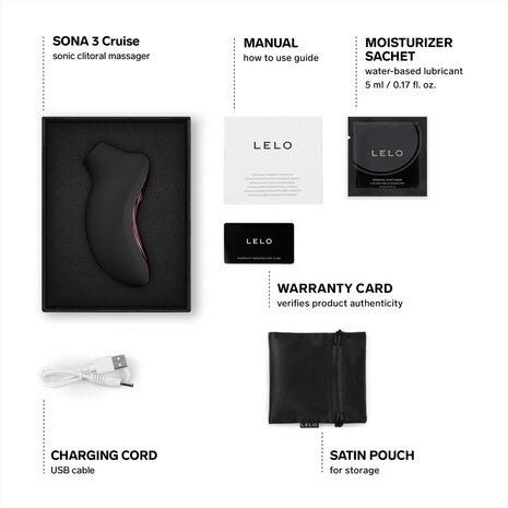 Lelo - Sona 3 Cruise -  Luchtdruk Vibrator - Zwart