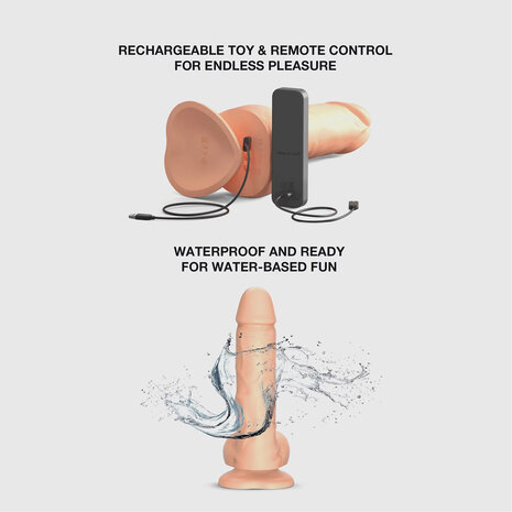 Strap-On-Me - Roterende & Vibrerende Realistische Dildo - Lichte Huidskleur