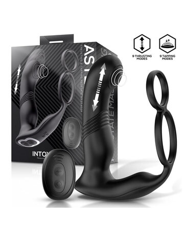 IY Astex - Stotende & Kloppende Prostaatmassager met Afstandsbediening - Zwart