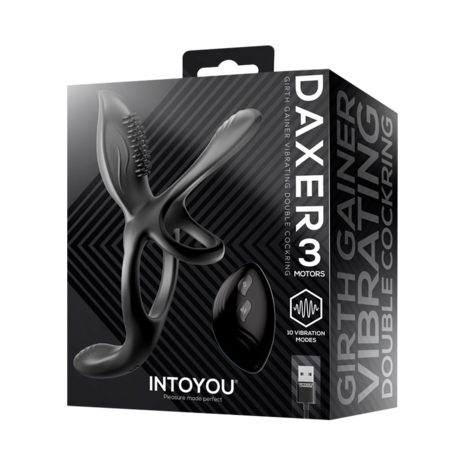 IY Daxer - Vibrerende Penisverlenger met Afstandsbediening - Zwart