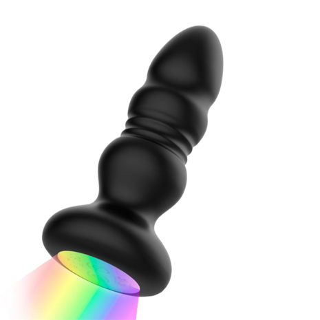 IY Krax - Buttplug met Vibratie en Stootbeweging - Met LED-licht - Zwart