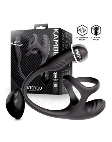 IY Kamber - Golvende en Vibrerende Anaal Plug met Cockring - Zwart