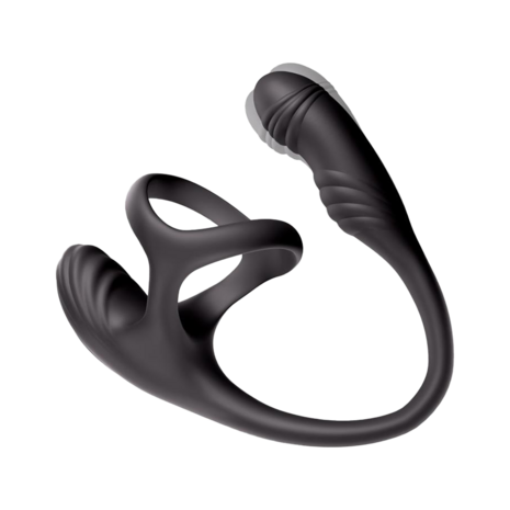 IY Kamber - Golvende en Vibrerende Anaal Plug met Cockring - Zwart