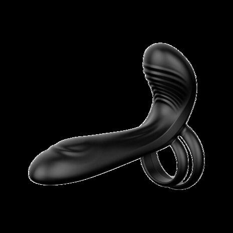 IY Synkox - Vibrerende Penisverlenger met Afstandsbediening - Zwart