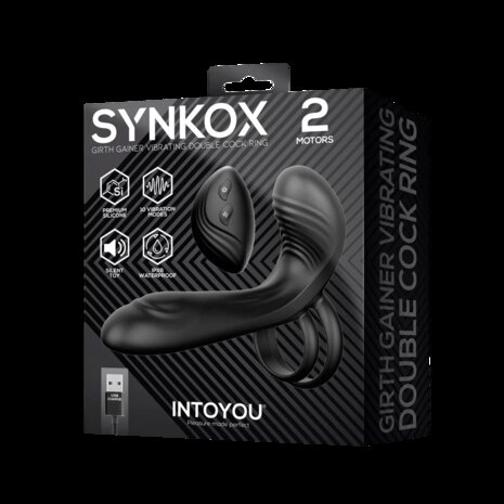 IY Synkox - Vibrerende Penisverlenger met Afstandsbediening - Zwart