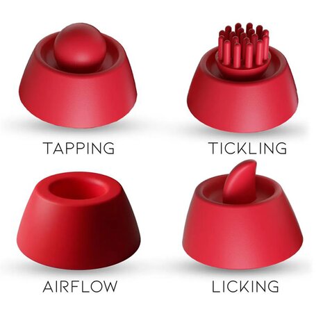 IY Beeny - Multifunctionele vibrator - Met 4 Opzetstukjes - Rood