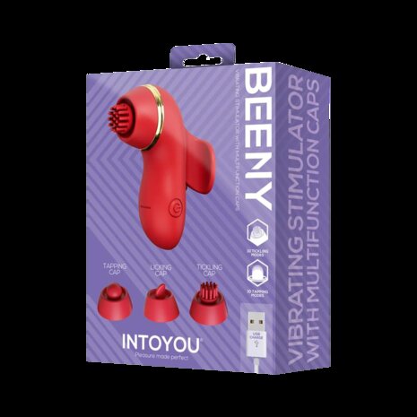 IY Beeny - Multifunctionele vibrator - Met 4 Opzetstukjes - Rood