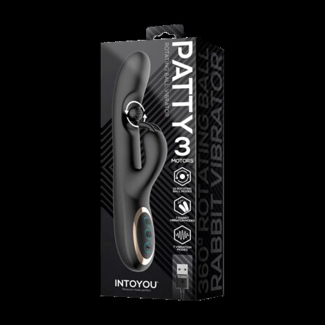 IY Patty - Rabbit Vibrator met Roterende Bal - Zwart