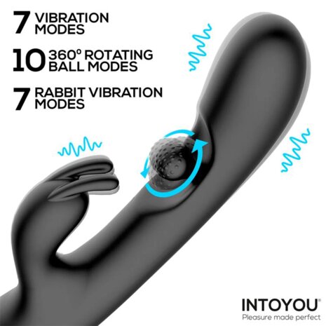 IY Patty - Rabbit Vibrator met Roterende Bal - Zwart