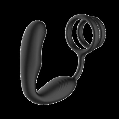 IY Bruce - Prostaatmassager 360&deg; - Met dubbele penisring - Zwart