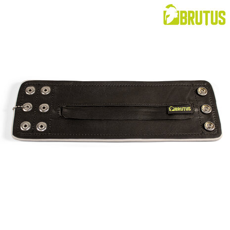 Brutus - Lederen Polsportemonnee met Rits - Zwart/Wit