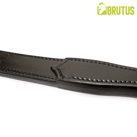 Brutus - Two Finger I - Zweep met Dubbele Zware Lederen Slappers - Zwart