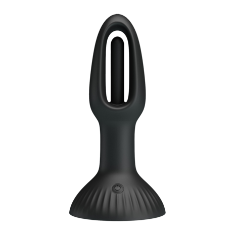 Pretty Love - Hubert - Vibrerende Buttplug - Anaal Vibrator - Met Wiebelend Tongetje - Zwart