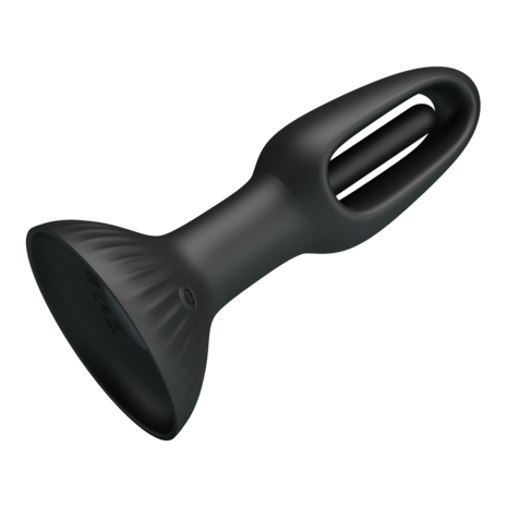 Pretty Love - Hubert - Vibrerende Buttplug - Anaal Vibrator - Met Wiebelend Tongetje - Zwart