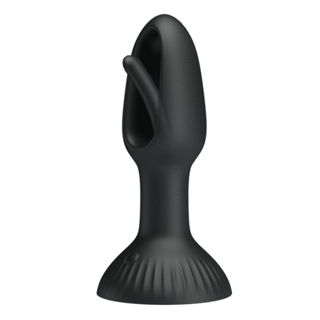 Pretty Love - Hubert - Vibrerende Buttplug - Anaal Vibrator - Met Wiebelend Tongetje - Zwart