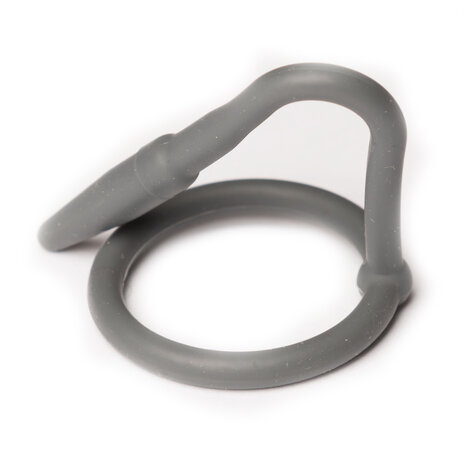Sport Fucker - Siliconen Cockring Met Penisplug - Grijs