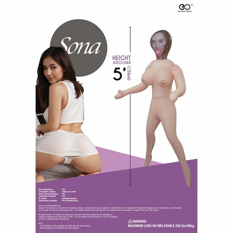 Hussy Nadia - Opblaaspop met Drie Ingangen en Grote Borsten