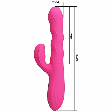 Pretty Love - Winters - Rabbit Vibrator met Golf Beweging en LED Display - Roze