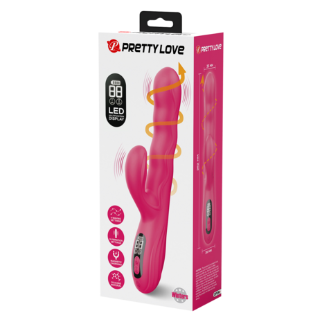 Pretty Love - Winters - Rabbit Vibrator met Golf Beweging en LED Display - Roze