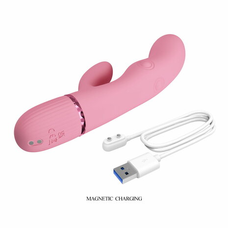 Pretty Love - Zach - Rabbit Vibrator met Vierzijdige Klopfunctie - Roze