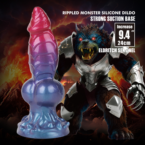 Power Monsters - Eldritch Sentinel - Monster Dildo - 24 cm - Rood/Blauw/Paars
