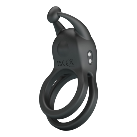 Pretty Love - Goodwin - Vibrerende Dubbele Penisring - Zwart