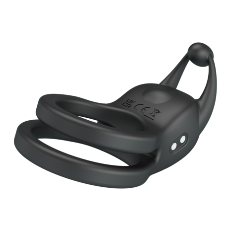 Pretty Love - Goodwin - Vibrerende Dubbele Penisring - Zwart