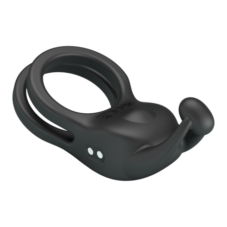 Pretty Love - Goodwin - Vibrerende Dubbele Penisring - Zwart