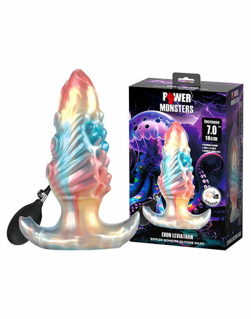 Power Monsters - Ebon Leviathan - Opblaasbare Buttplug - 18 cm - Multicolour