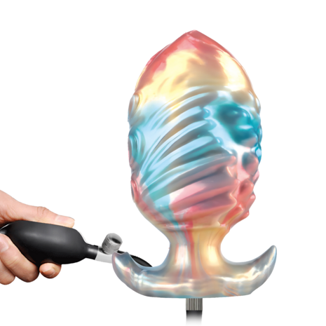 Power Monsters - Ebon Leviathan - Opblaasbare Buttplug - 18 cm - Multicolour