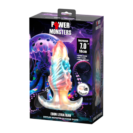 Power Monsters - Ebon Leviathan - Opblaasbare Buttplug - 18 cm - Multicolour